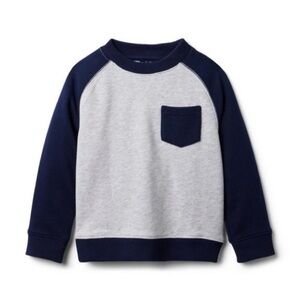 Janie and Jack Color Block Gray and Navy Crew Neck Sweatshirt 6-12 M